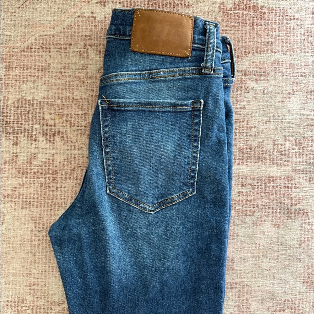 Banana Republic Flare Blue Denim Jeans with Leather Patch